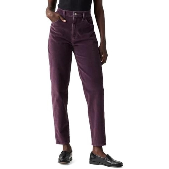 Levi’s High Waisted Mom Jeans, Corduroy Pants, Plum/Purple, Waist 27, NWT - Picture 1 of 16